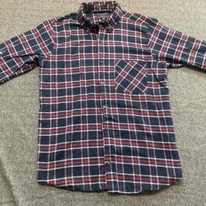 Jackson Hole Flannel Shirt Mens Medium Red White Blue Plaid Casual Cotton